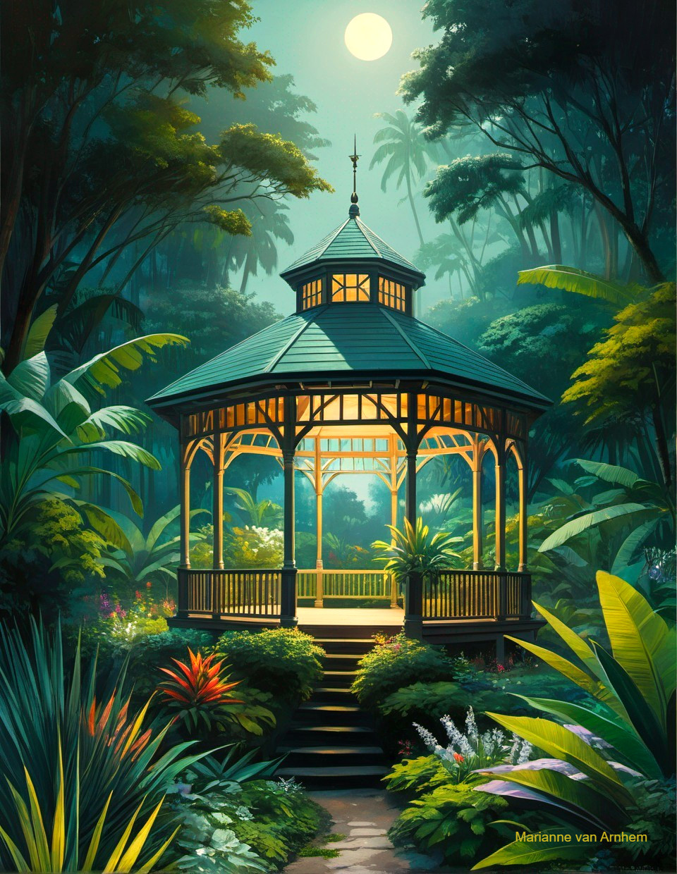 Moonlit Jungle Gazebo