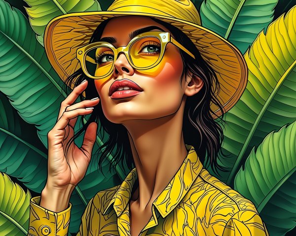 Portrait of a Woman in Vibrant Summer Fashion