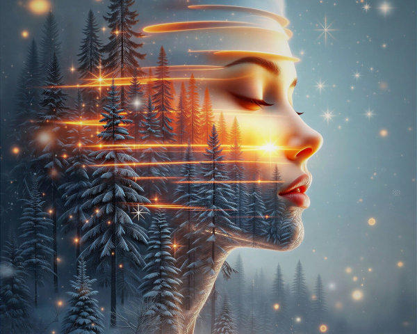 Detailed Digital Painting of Serene Woman's Profile