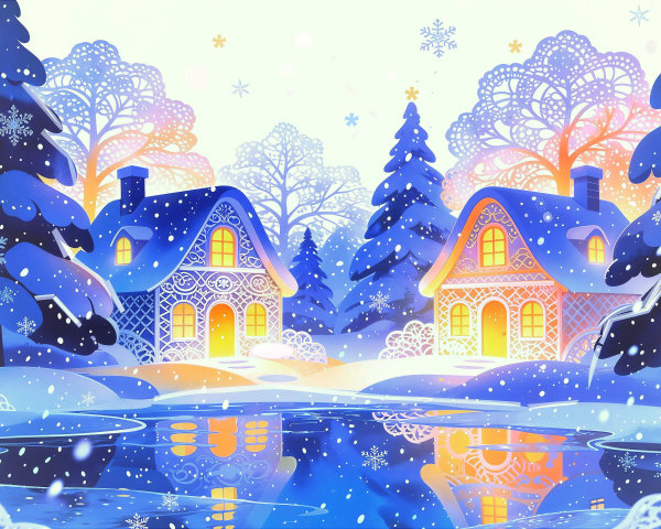 Whimsical Winter Wonderland with Gingerbread Houses