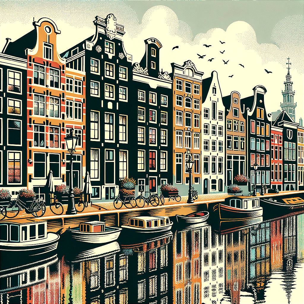 Picturesque Amsterdam Canal with Traditional Architecture