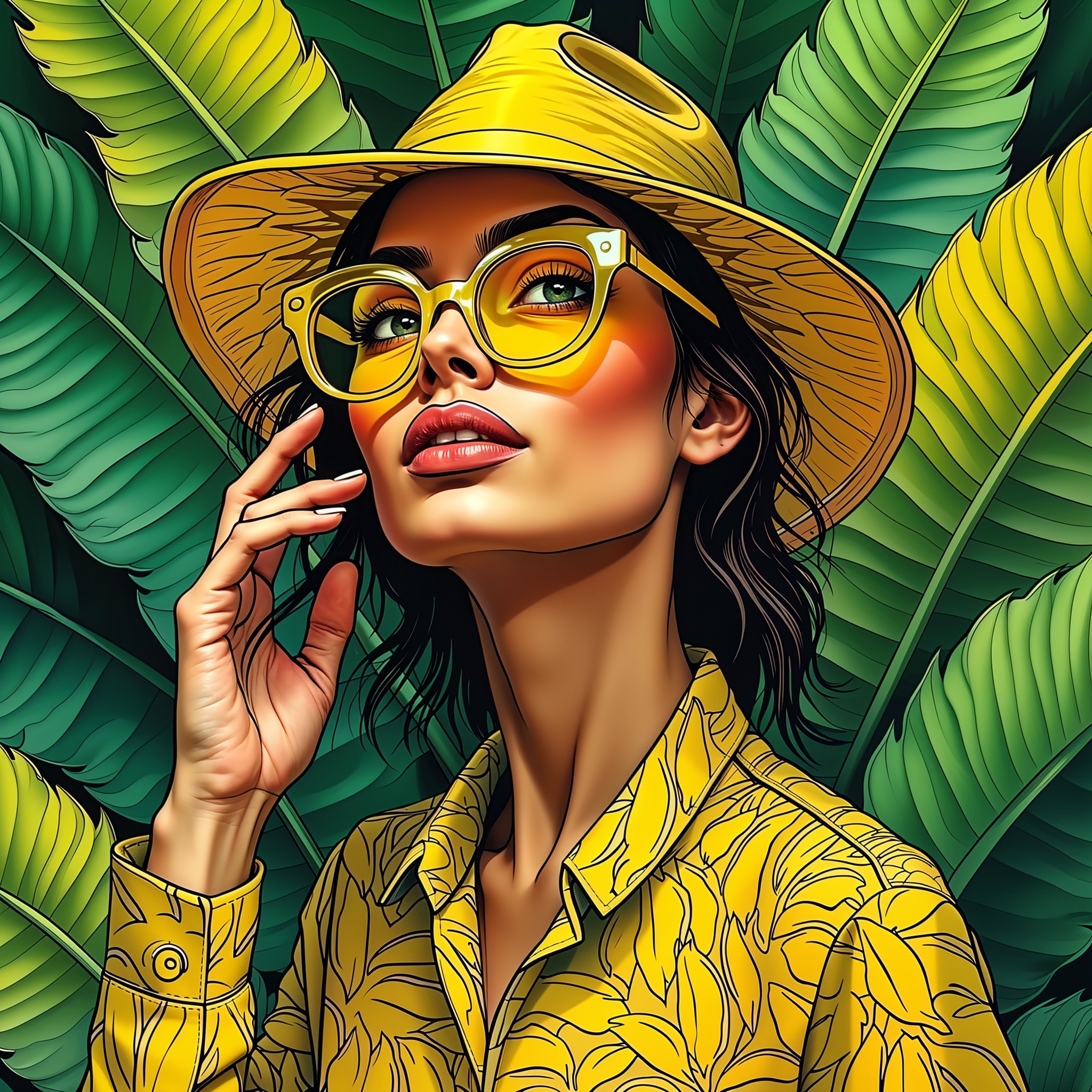 Portrait of a Woman in Vibrant Summer Fashion