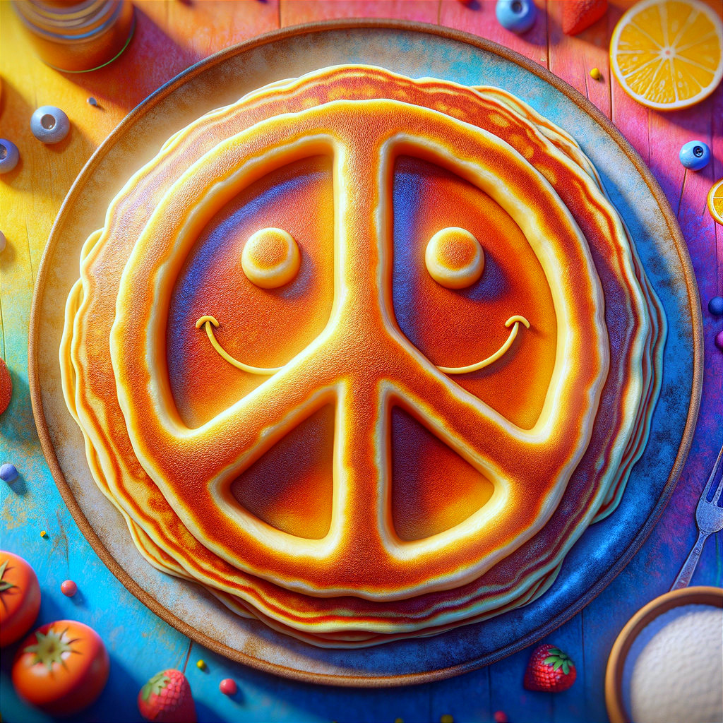 Whimsical Pancake Arrangement with Fruit and Smiley Faces