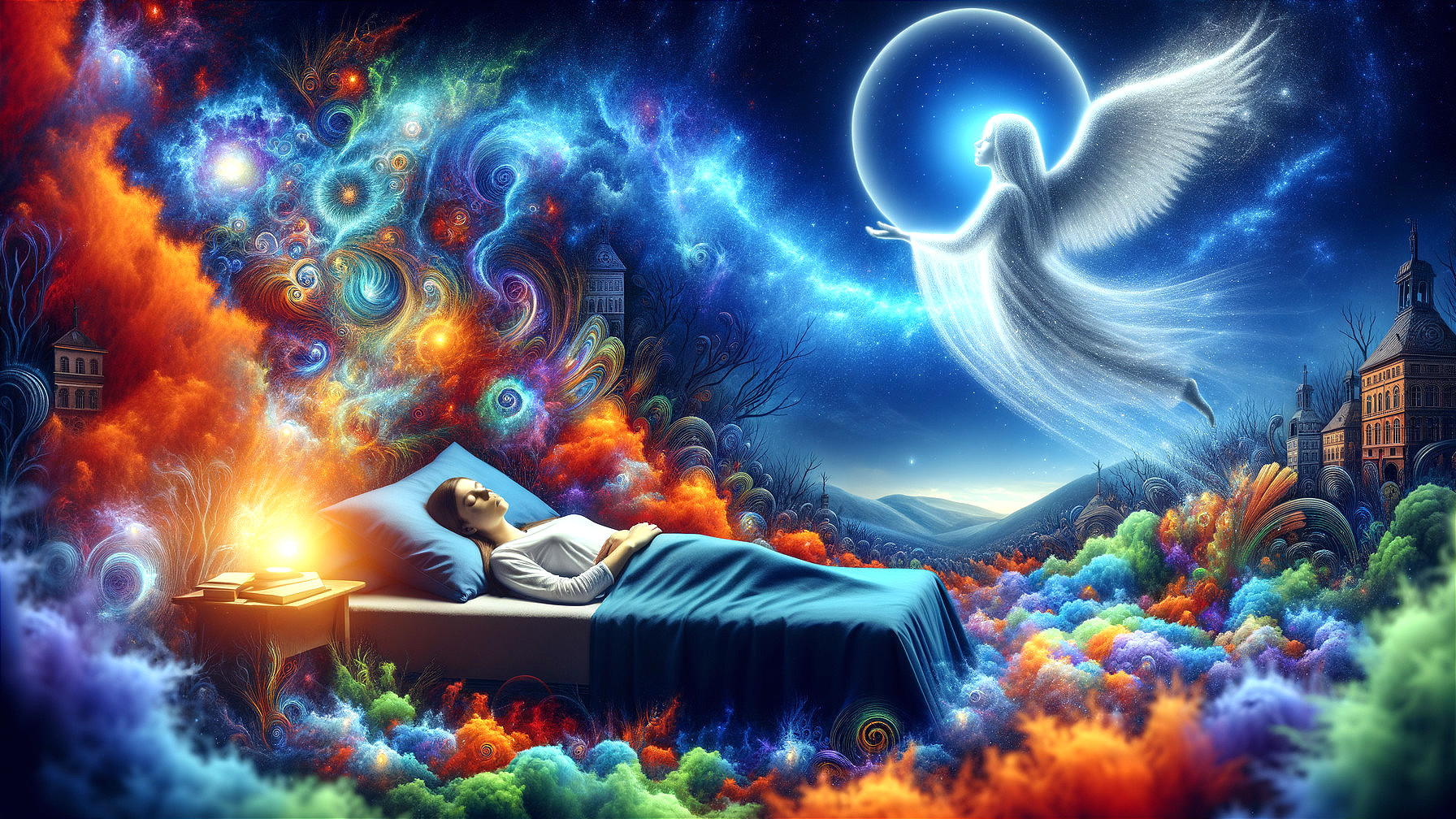 Surreal Dreamscape with Ethereal Colors and Spirit