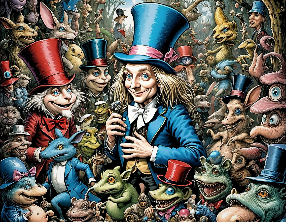 Whimsical Forest Scene with Colorful Creatures