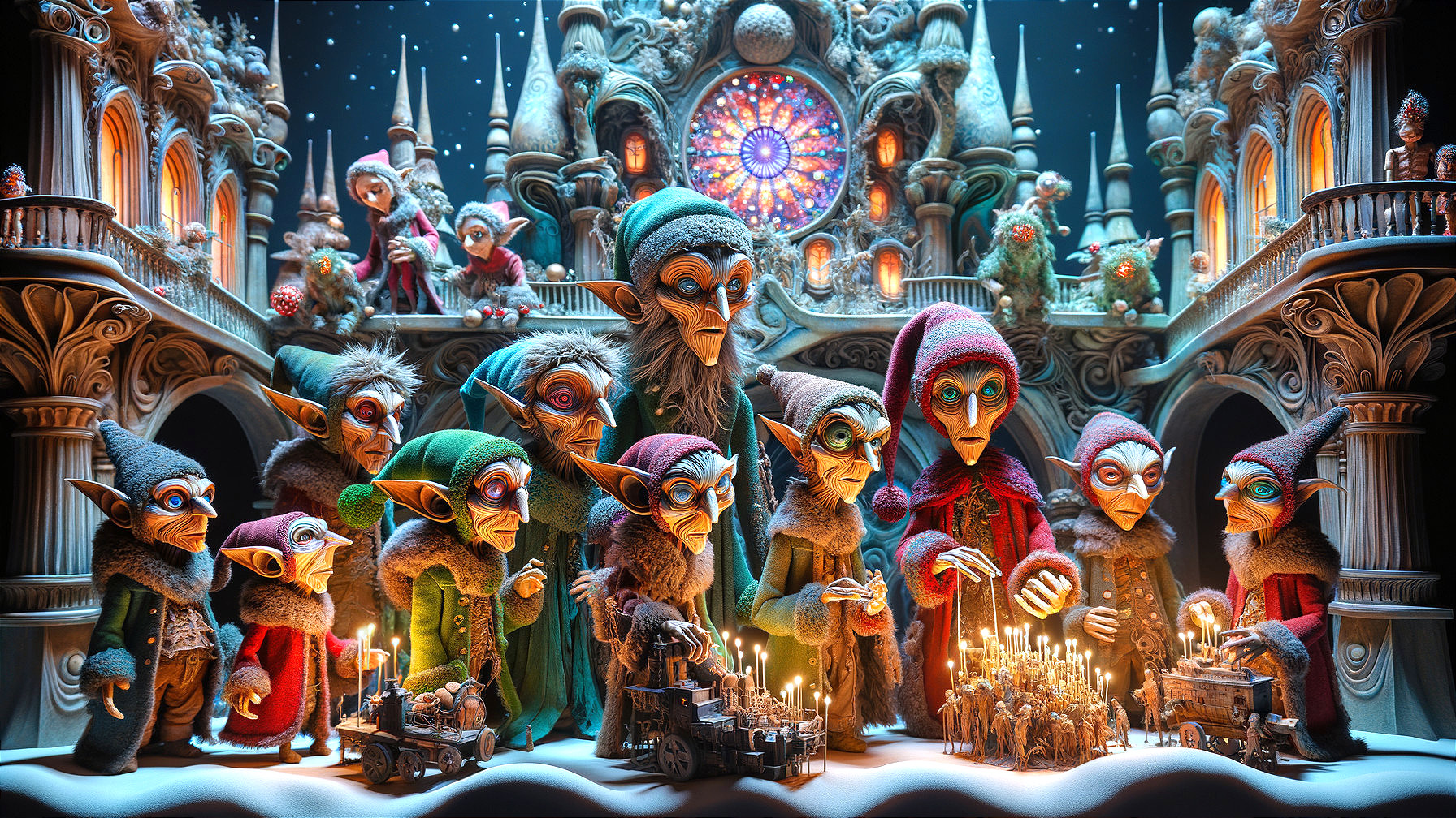 Whimsical Goblin Characters in Magical Setting