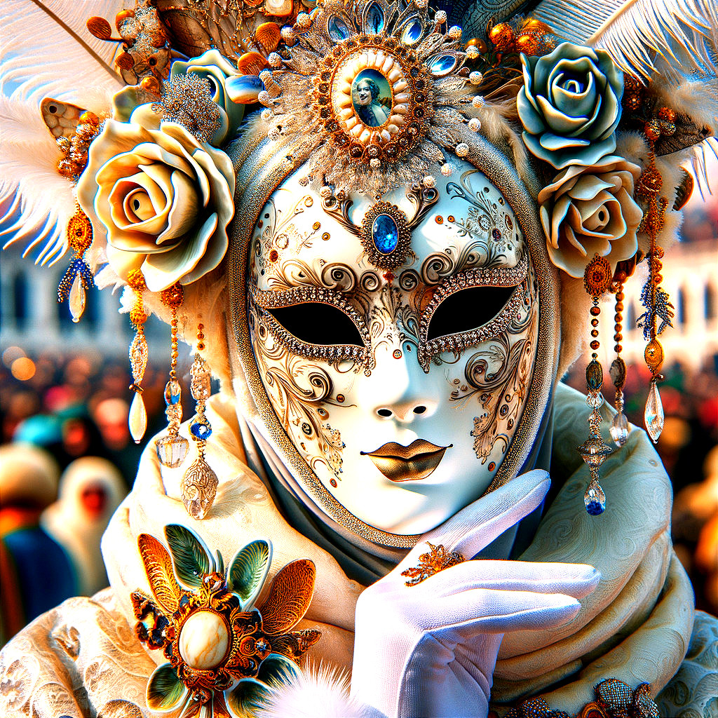 Intricately Designed Masquerade Mask with Floral Accents