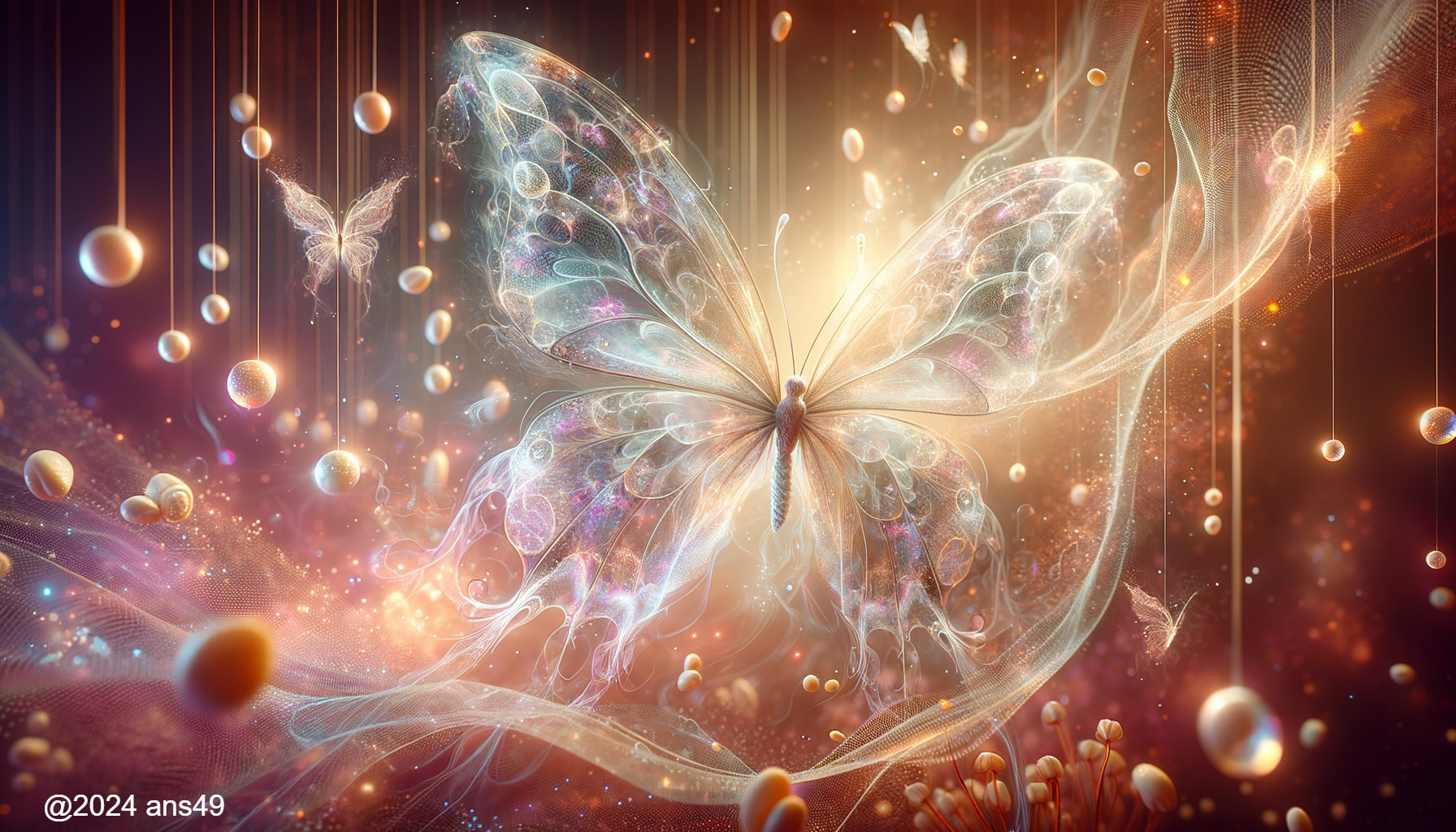 Ethereal Butterfly in a Dreamy Colorful Background