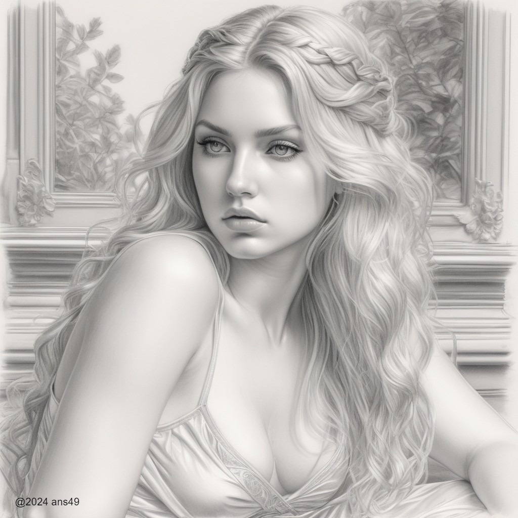 Monochrome Portrait of a Young Woman in Soft Light