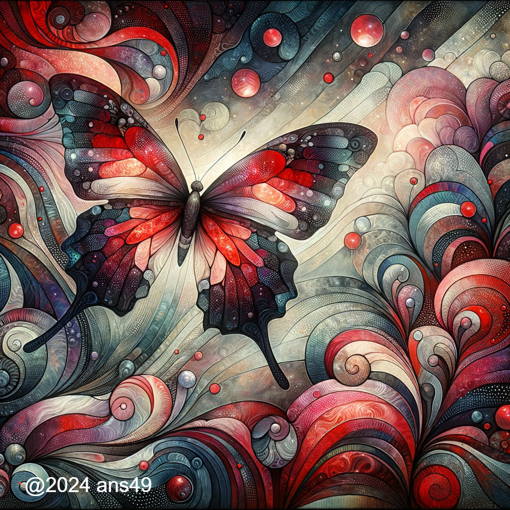 Butterfly with Intricate Patterns and Abstract Background