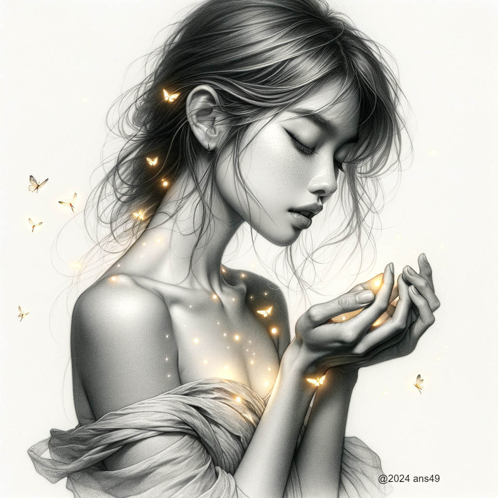 Serene Portrait of a Woman with Ethereal Light