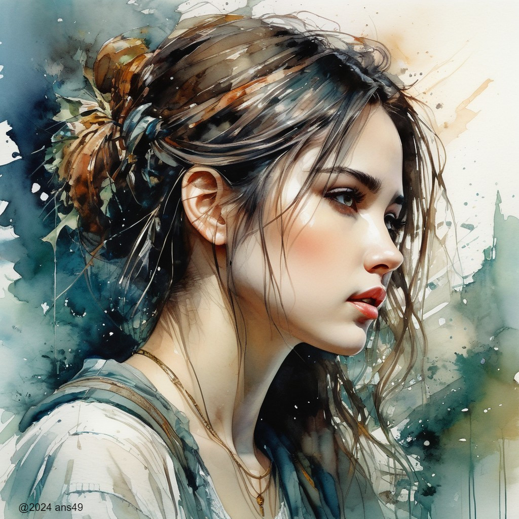 Wistful Beauty in Watercolor