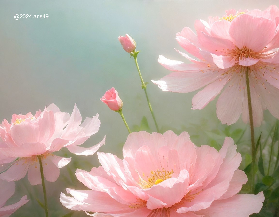 Delicate Pink Flowers in a Dreamy Background