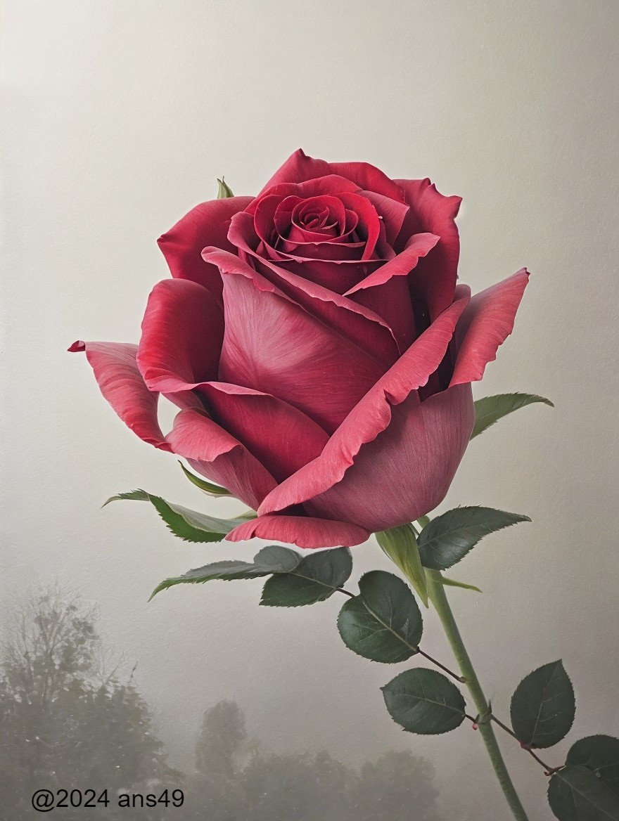 Close-up of a vibrant red rose in full bloom
