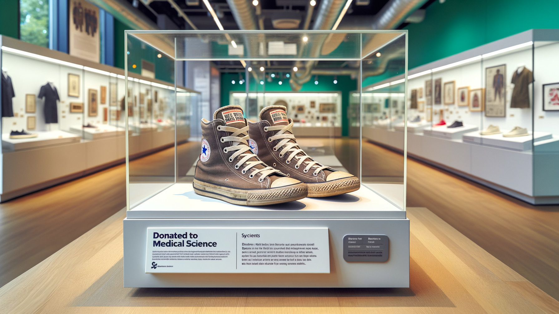 Distressed Brown Converse Chuck Taylor Sneakers in Display