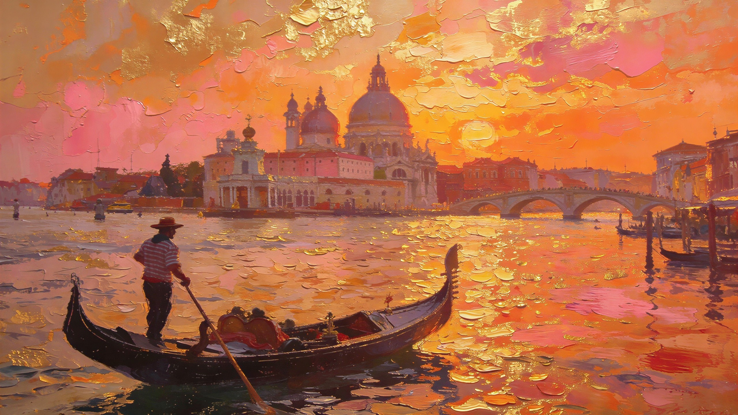 Oil Painting of Venice's Grand Canal at Sunset