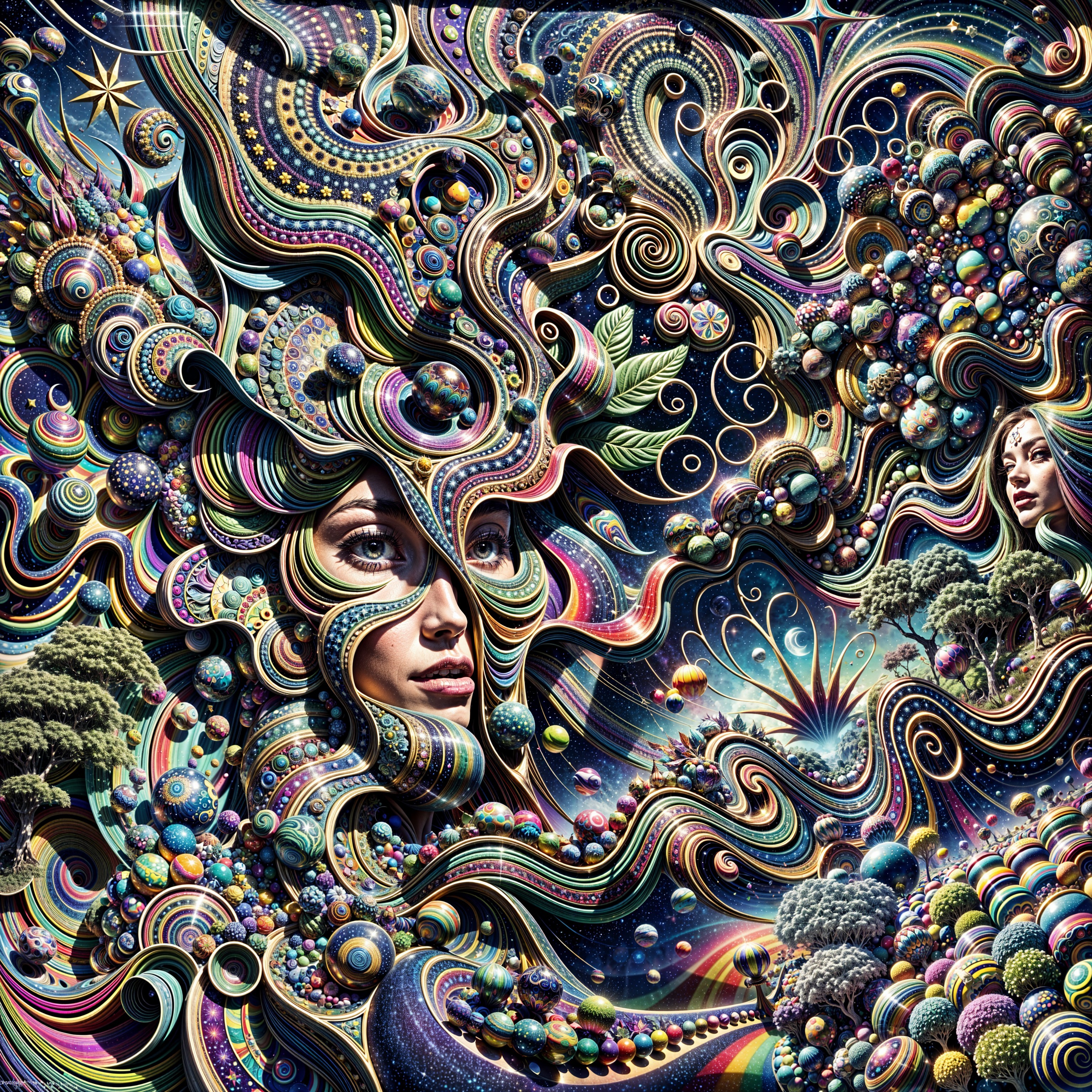 Vibrant Tapestry of Colors and Cosmic Elements