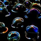 Surreal Multi-Colored Skull in Cosmic Background