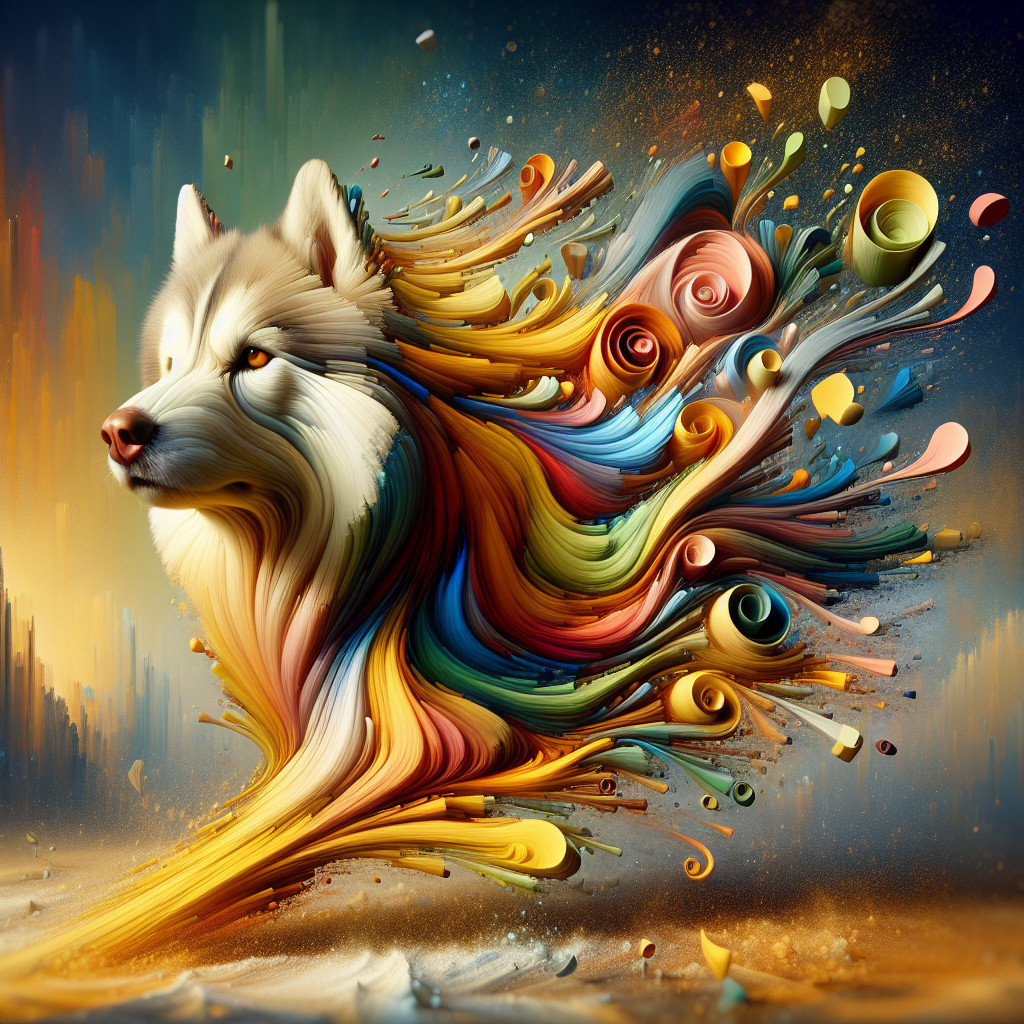 Colorful Artistic Representation of a Wolf's Head