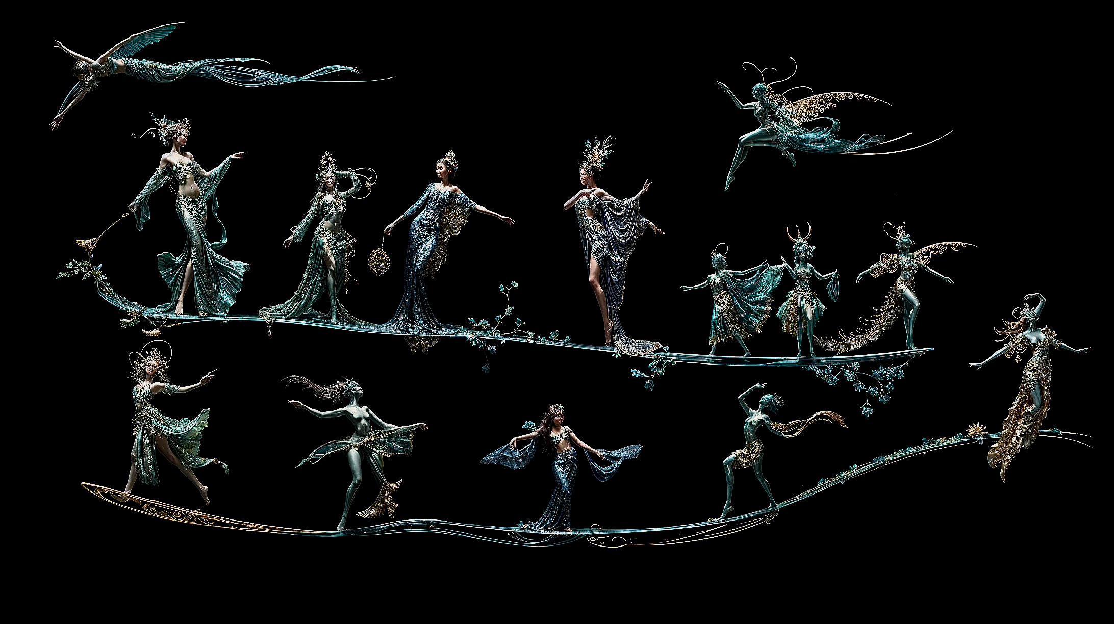 Ethereal Figures Inspired by Nature and Mythology