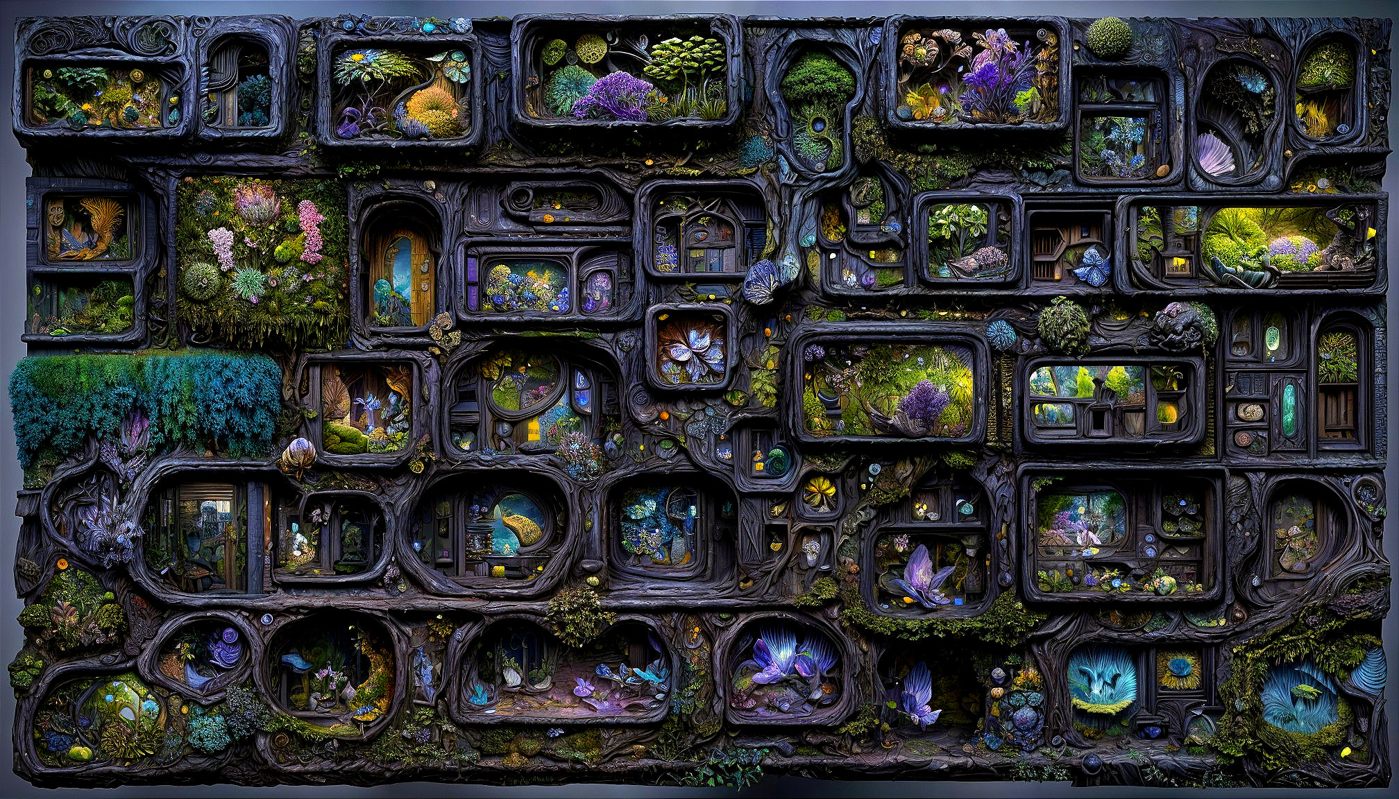 Vibrant Collage of Nature and Fantastical Scenes