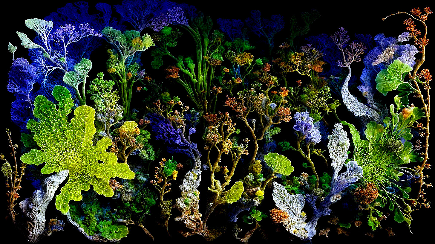 Vibrant Underwater Scene with Coral and Marine Flora