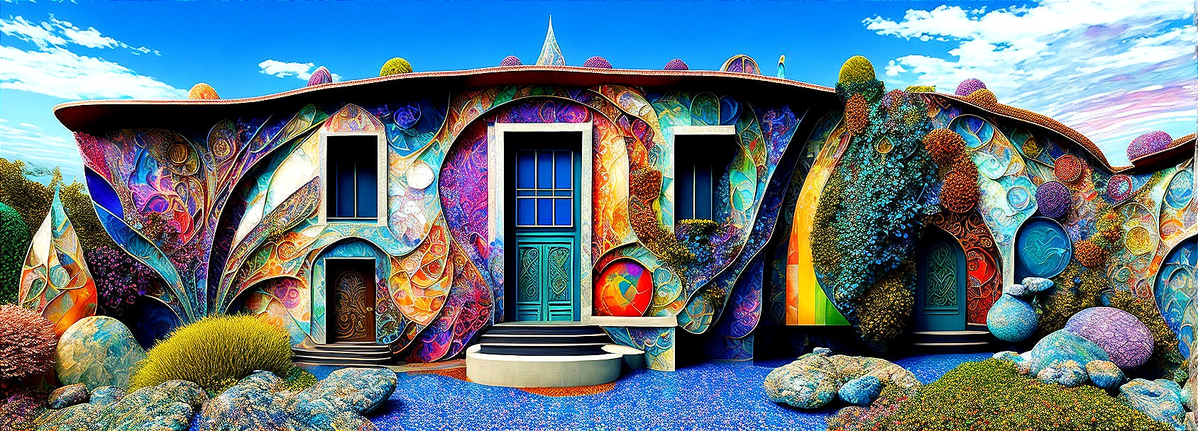 Surreal Architectural Design with Vibrant Façade