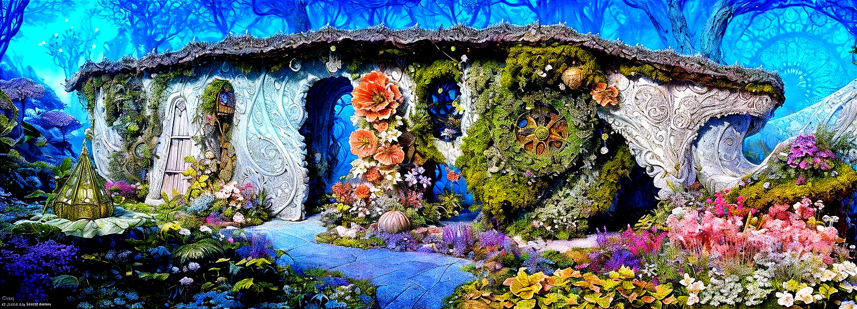 Whimsical Overgrown Cottage in Enchanted Forest