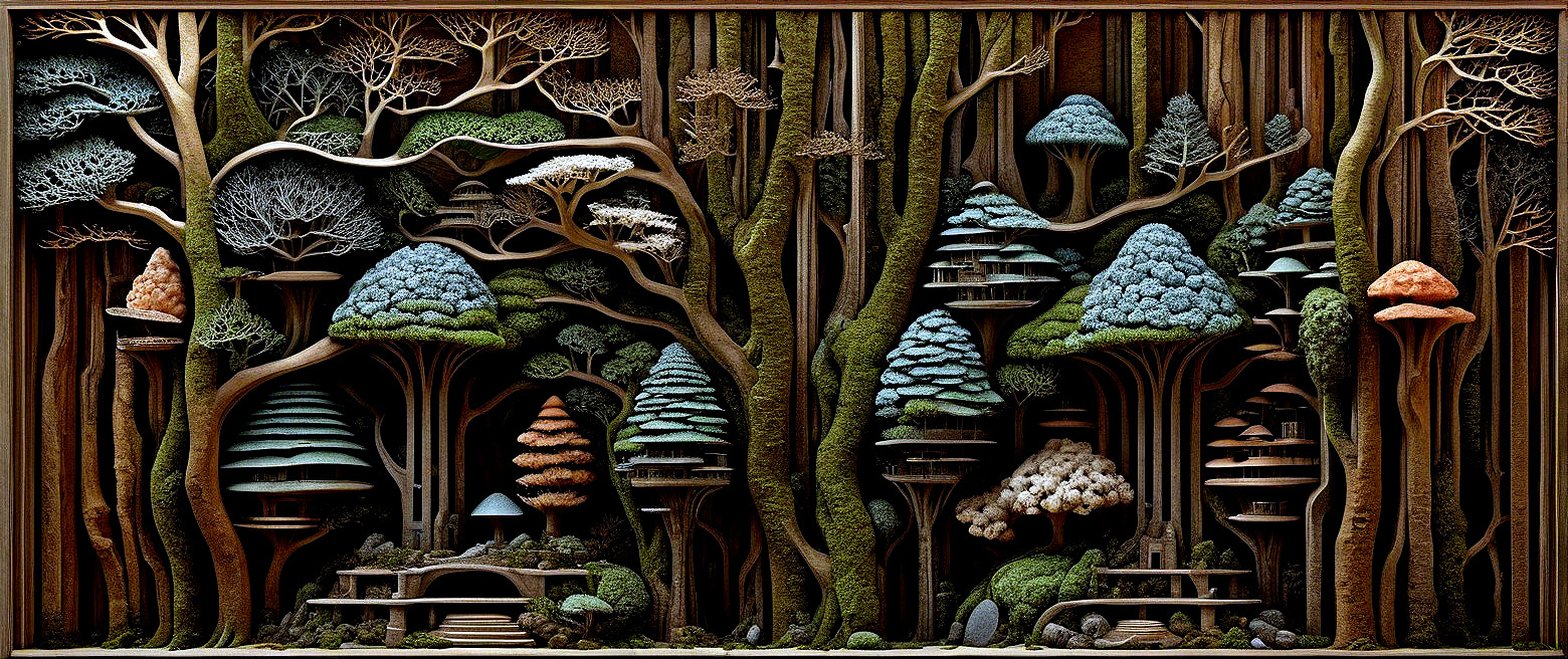 Three-Dimensional Whimsical Forest Scene Description