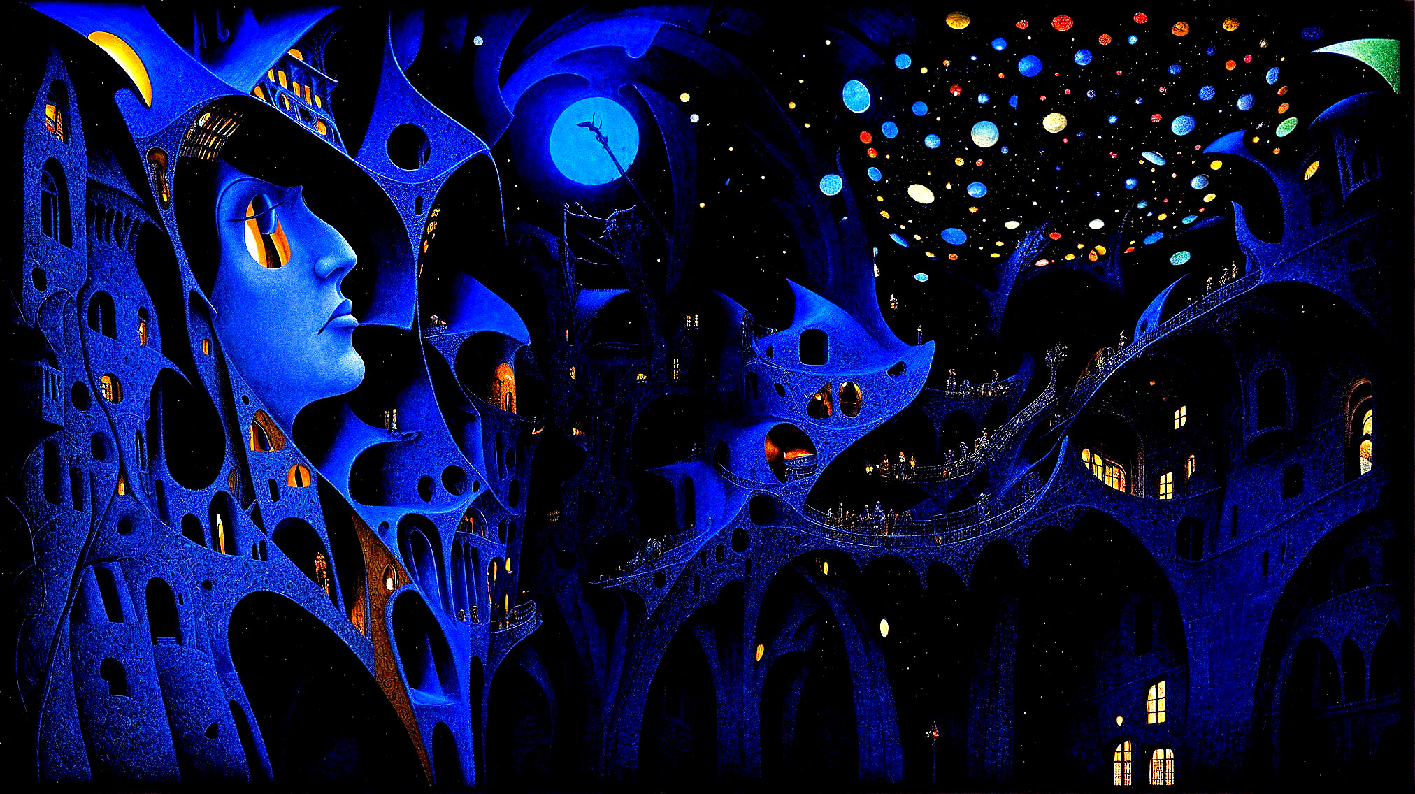 Surreal Dreamlike Landscape with Abstract Architecture
