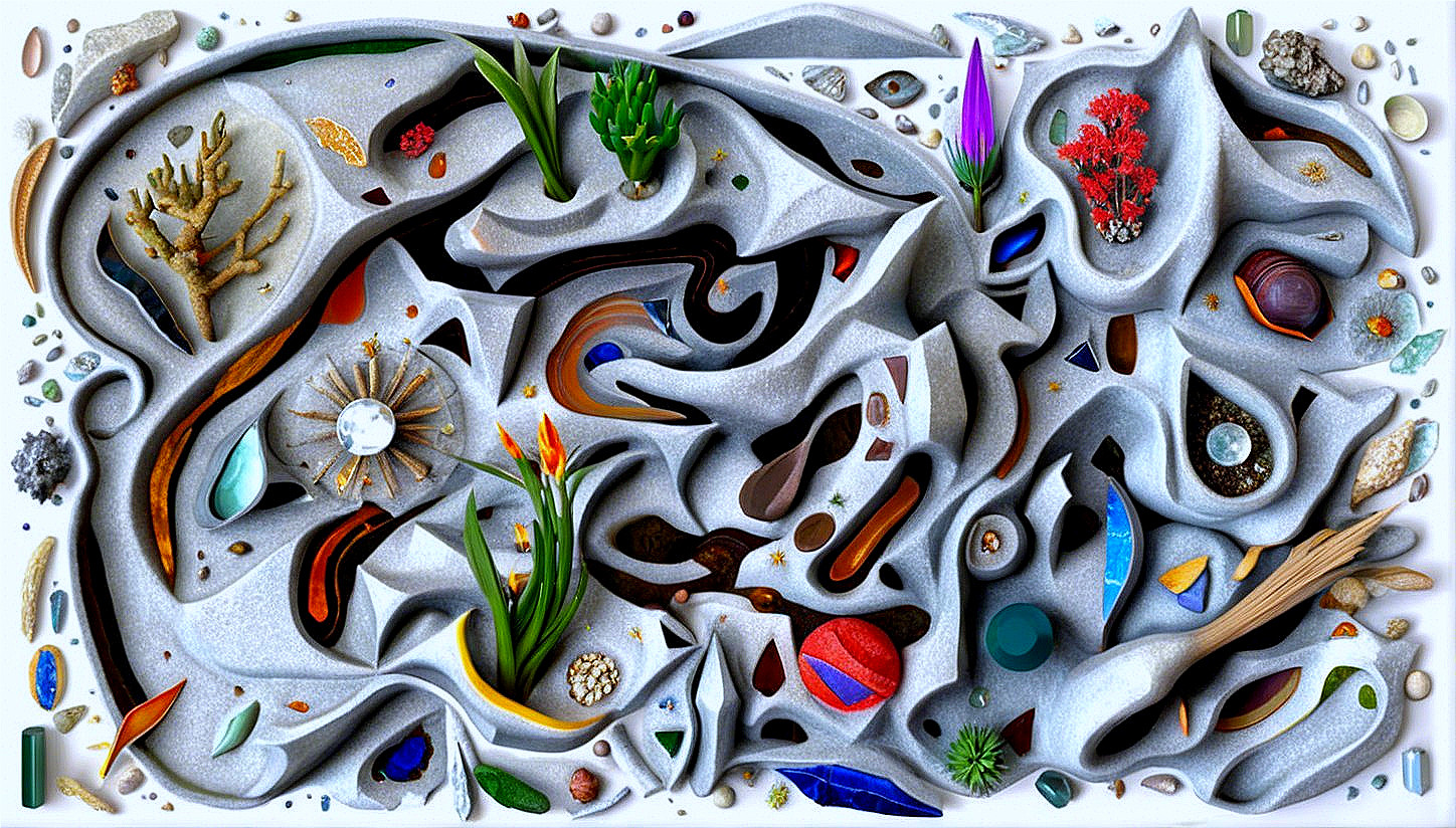 Artistic Arrangement of Natural Elements and Textures