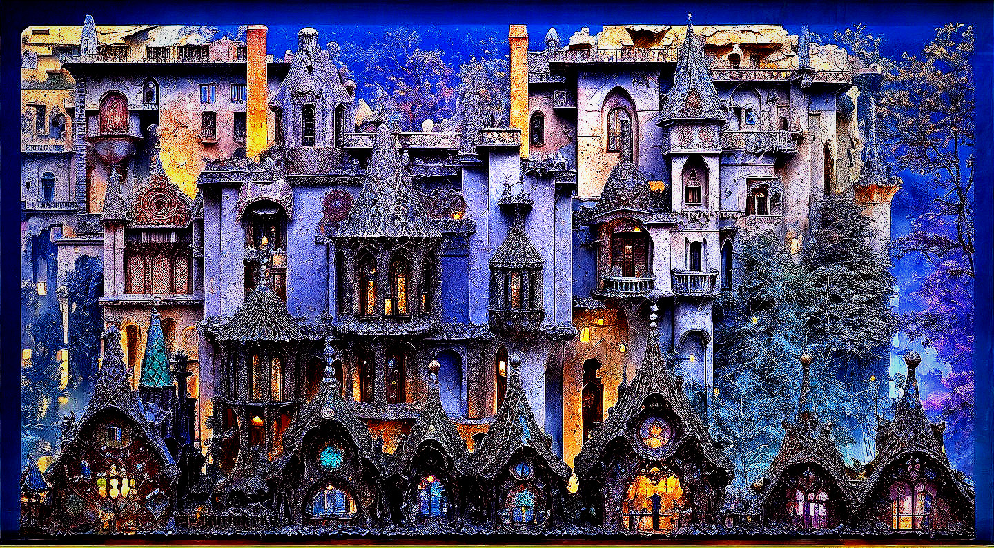 Intricate Fantasy Castle with Ornate Towers and Colors