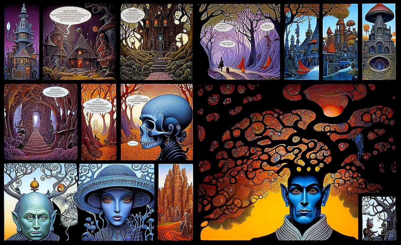 Surreal Comic Strip Featuring Whimsical Landscapes