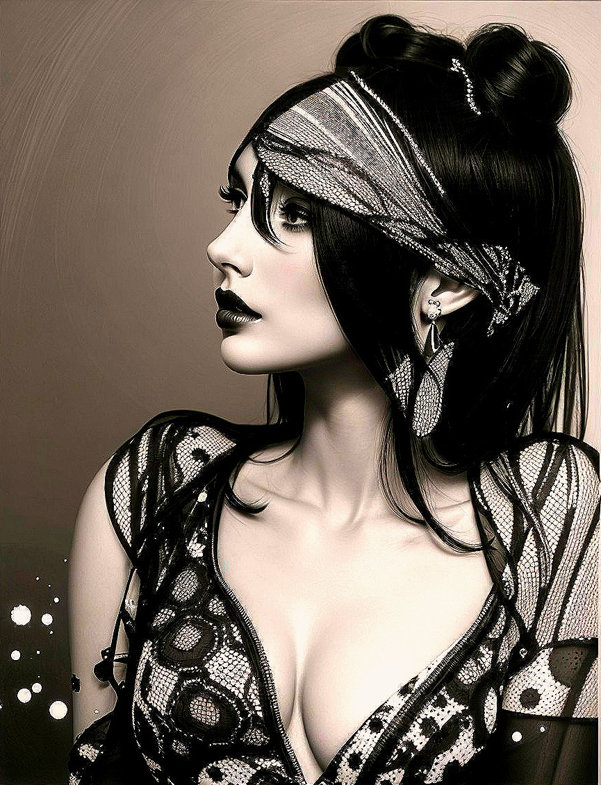 Elegant Profile of a Woman in Stylish Outfit