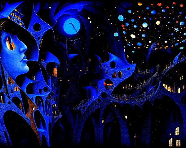 Surreal Dreamlike Landscape with Abstract Architecture