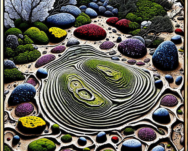 Vibrant Landscape of Multicolored Stones and Pebbles