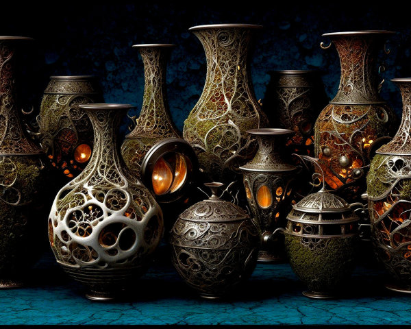 Intricately Designed Vases with Unique Features