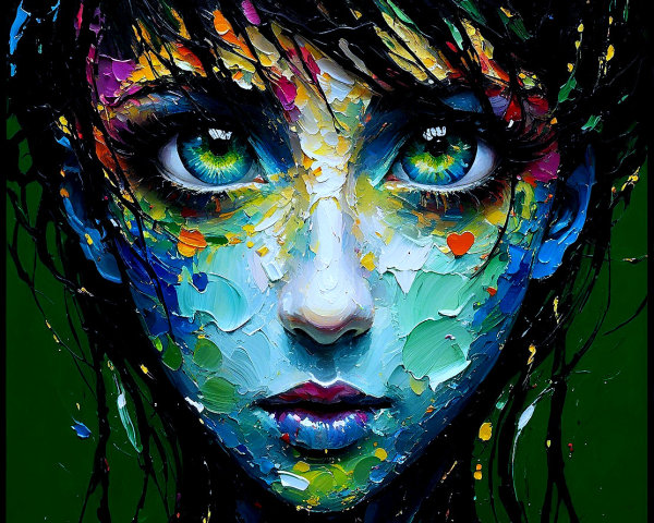 High-Detail Impasto Oil Painting of Woman's Portrait