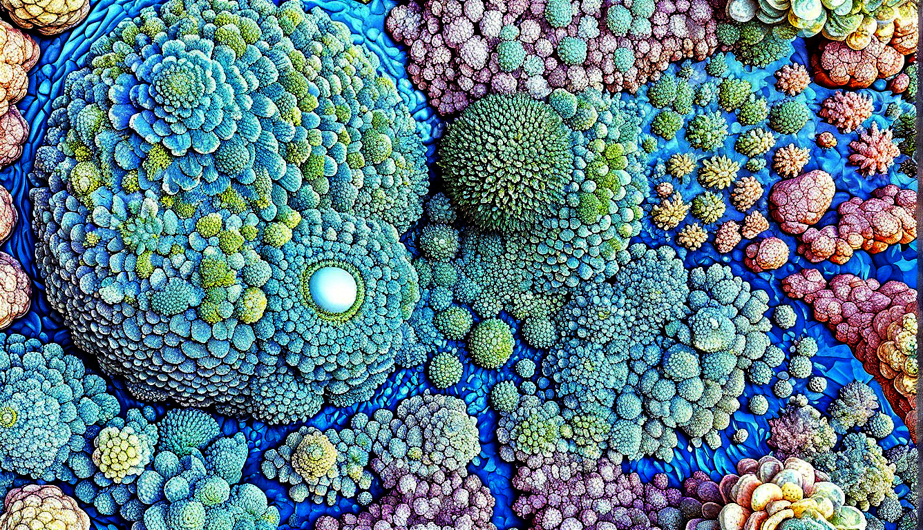 Vibrant Abstract Landscape with Coral-Like Shapes