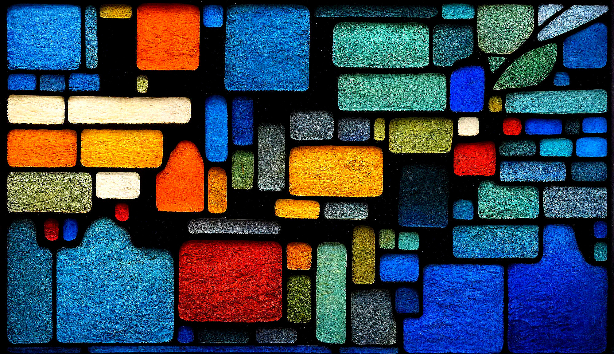 Colorful Geometric Shapes in Stained Glass Style