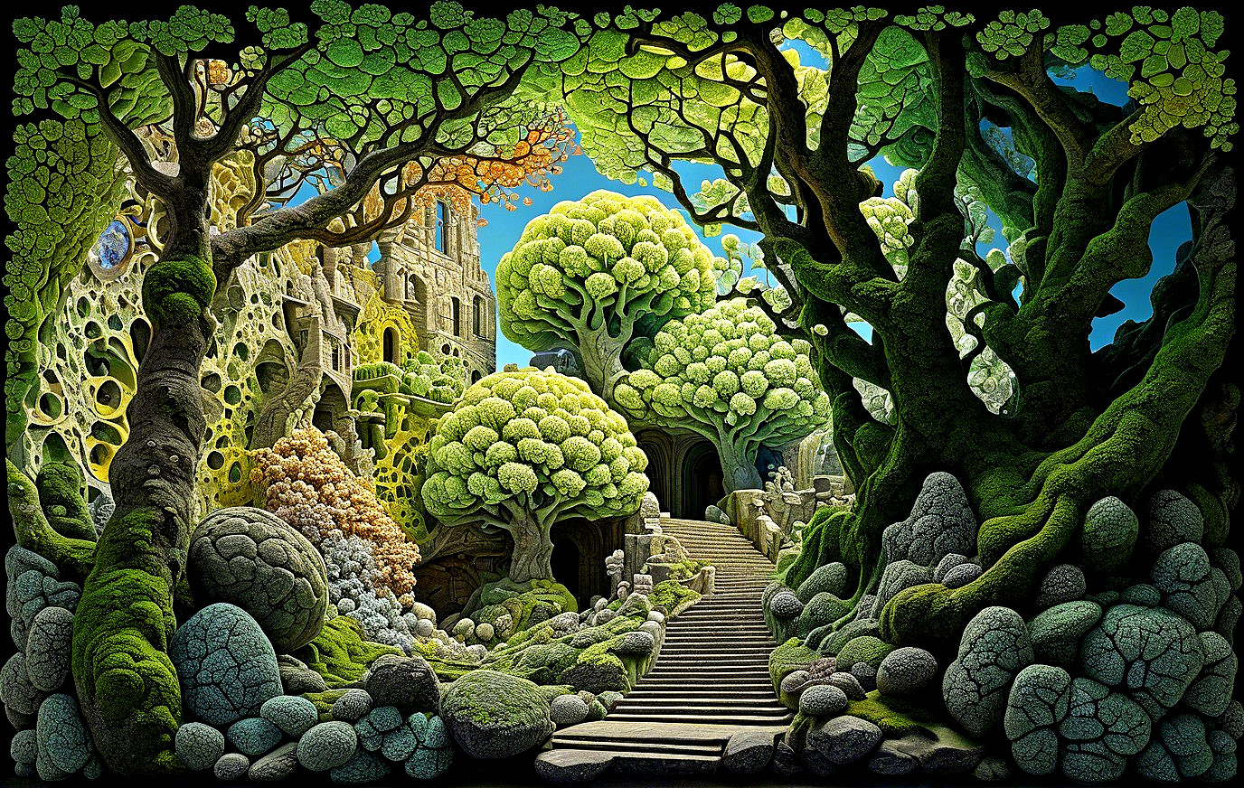 Lush Oversized Trees in a Magical Fantasy Landscape