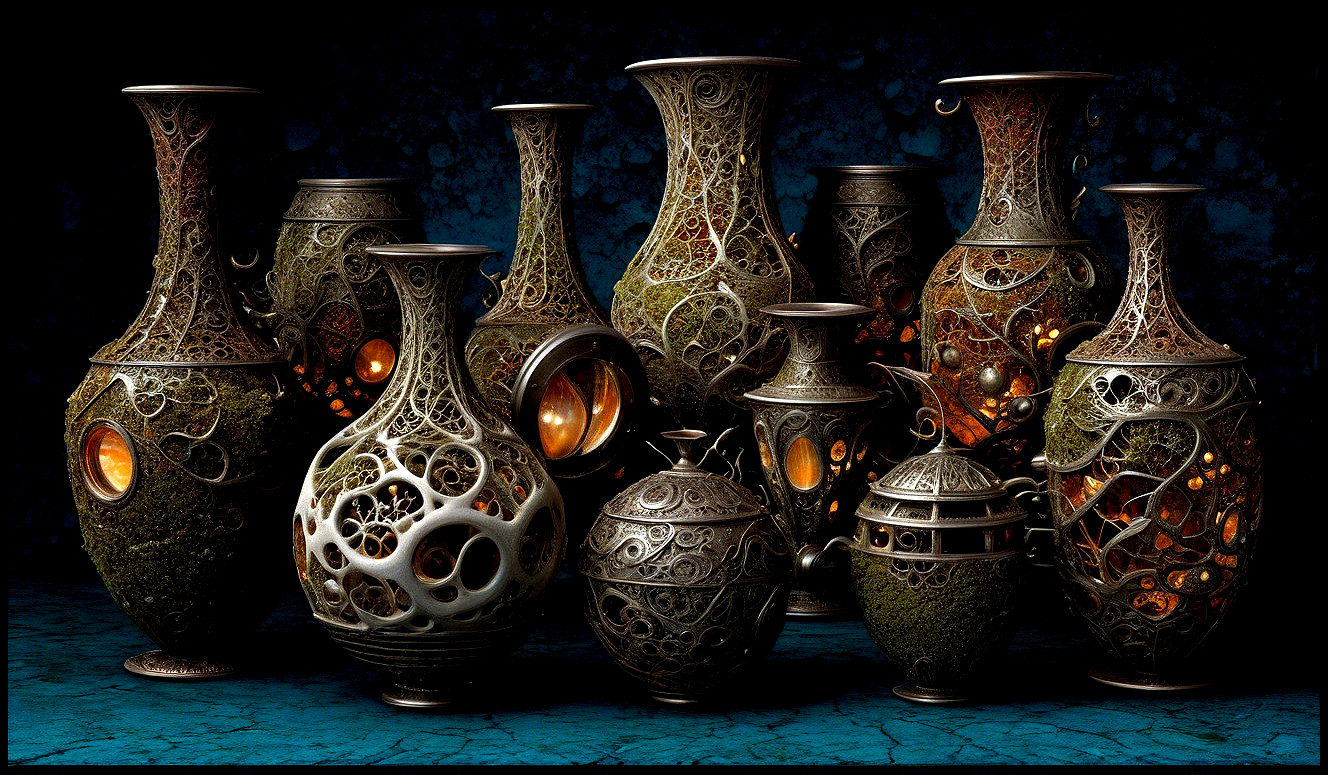 Intricately Designed Vases with Unique Features
