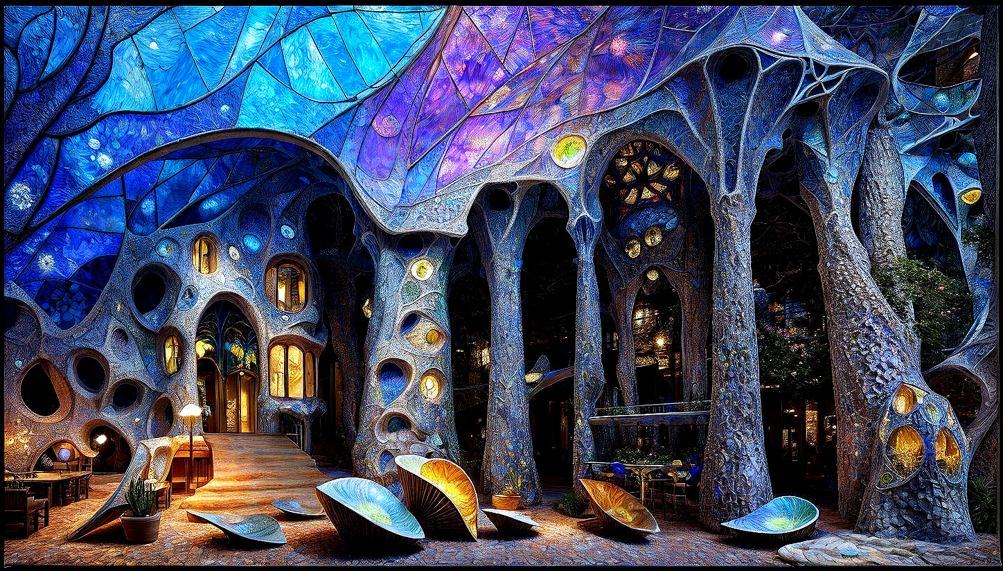 Fantastical Interior with Organic Architecture and Colors