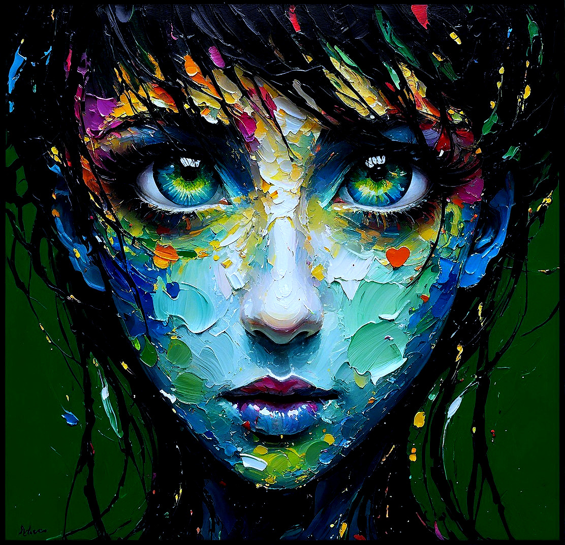 High-Detail Impasto Oil Painting of Woman's Portrait