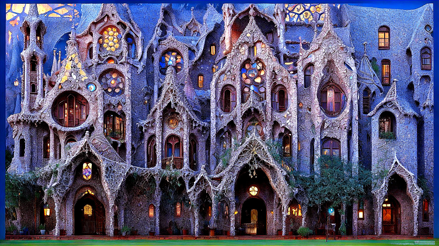 Fantastical Castle with Intricate Stonework and Towers