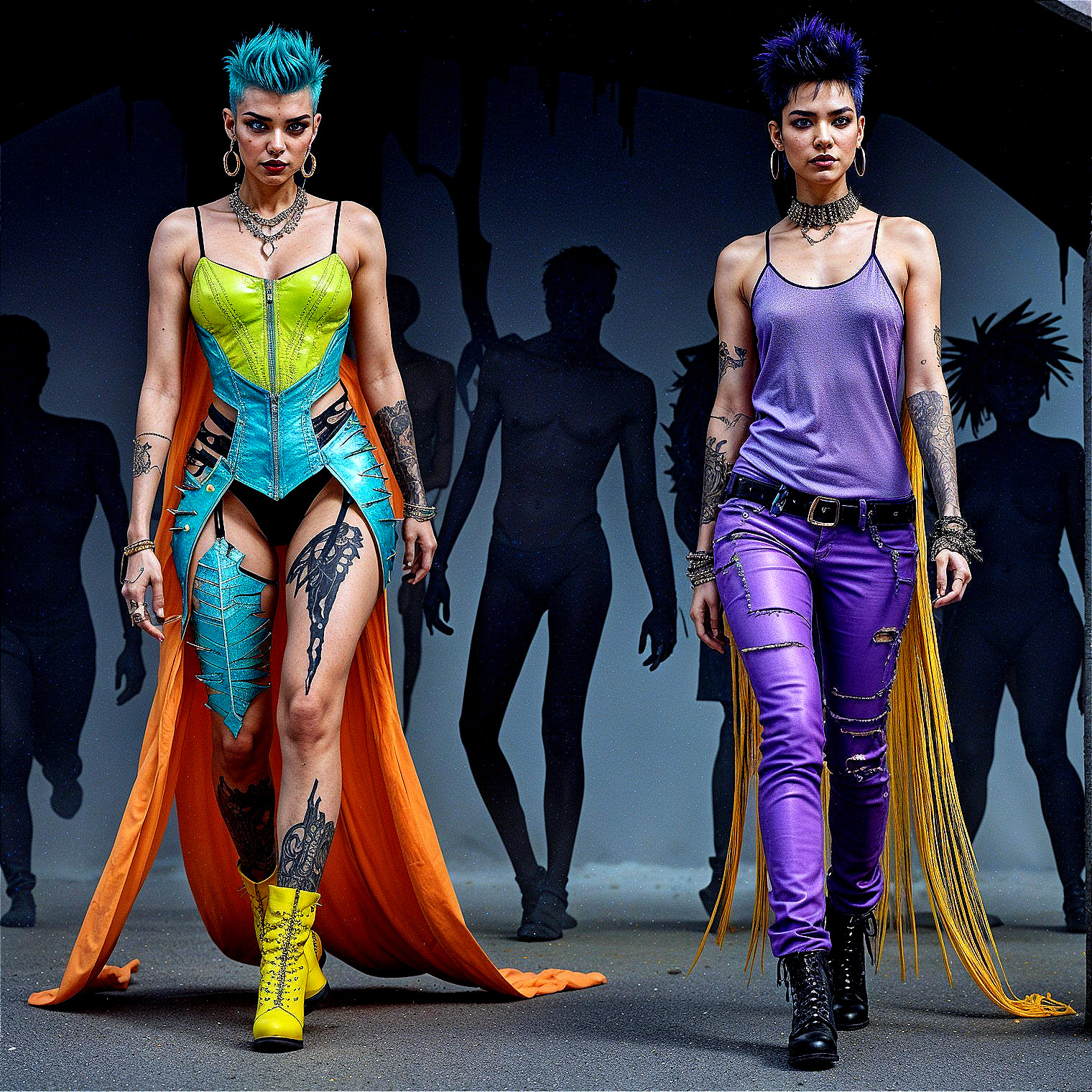 Striking Individuals in Futuristic and Edgy Fashion