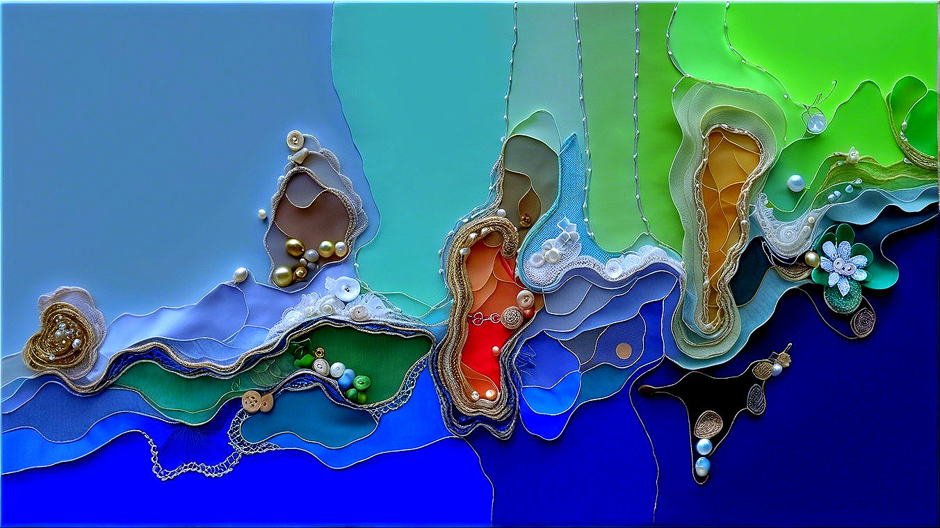 Abstract Design with Flowing Lines and Organic Shapes