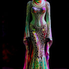 Surreal Humanoid Figure with Organic Growths and Colors