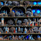 Intricate Miniature Landscape with Whimsical Elements