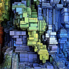 Abstract Architectural Landscape of Colorful Blocks